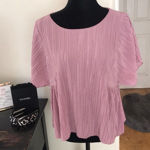 MADEWELL dusty pink micro pleated top L